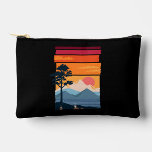 Retro-Wanderlust-Sonnenuntergang-Berg-Naturschönhe Zubehörtasche