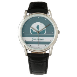 Retro Wandern Camping Landschaft Individuelle Name Armbanduhr