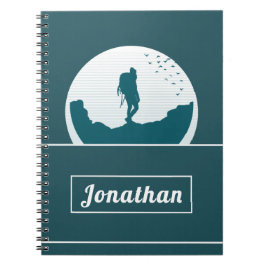 Retro Wandern Camping Landschaft Individuelle Name Notizblock