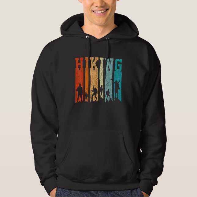 Retro Wandern im Freien Wandern Camp Berg Camping  Hoodie (Vorderseite)