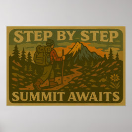Retro Wandern Motivierend Poster