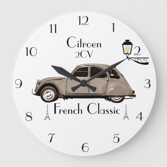 Retro Wanduhr Citroen 2CV (Vorderseite)