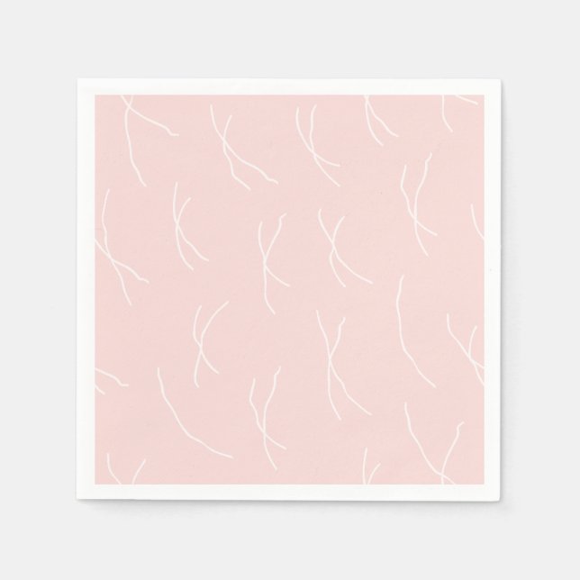 Retro Warm Abstract Dashes | Dusty Blush Serviette (Vorderseite)