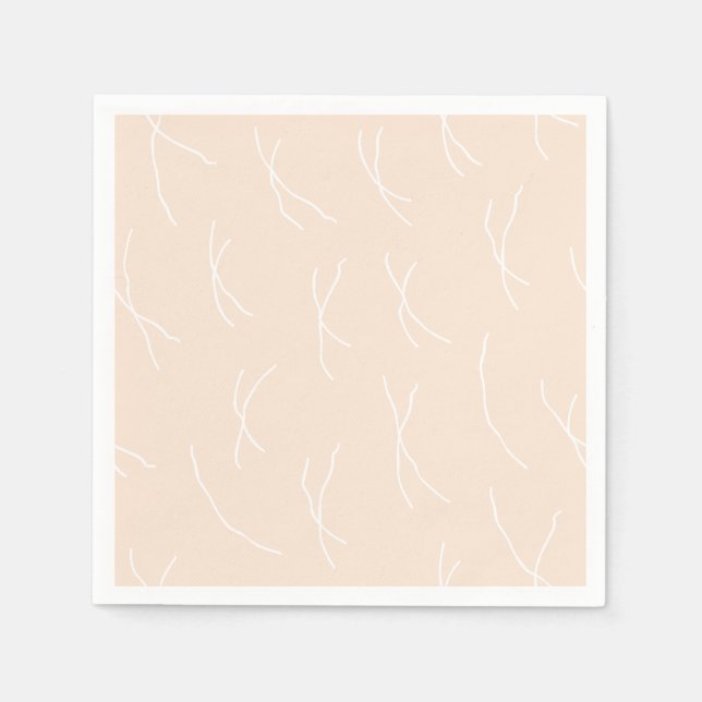 Retro Warm Abstract Dashes | Light Apricot Serviette (Vorderseite)