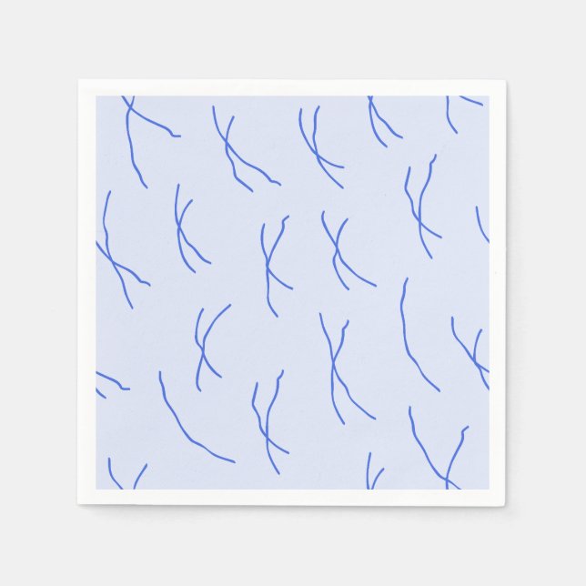 Retro Warm Abstract Dashes | Royal Blue Serviette (Vorderseite)