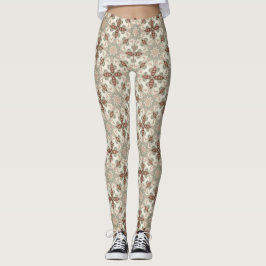 Retro-Warme-Farbtöne-Gedruckte-Mode-Leggings Leggings