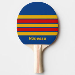 Retro Warmhearted Across Striping with Name Tischtennis Schläger
