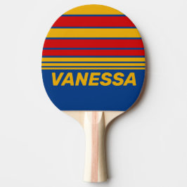 Retro Warmhearted Horizon Striping with Name Tischtennis Schläger