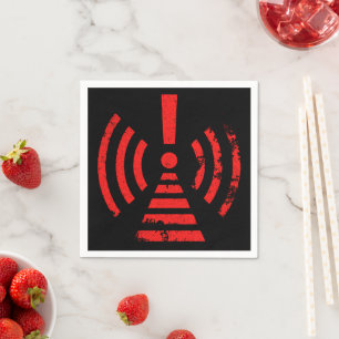 Retro-Warnsymbol für Energie zurückhalten Serviette
