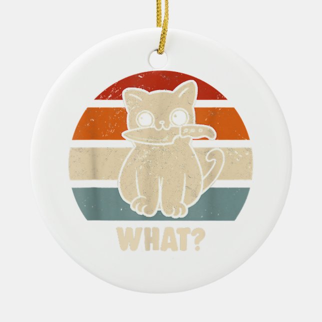Retro, was Katzenmesser bedeuten, dass Kätzchen Ma Keramik Ornament (Vorne)