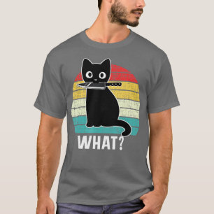 Retro Was katzenschwarzes Messer bedeutet Kitty Fu T-Shirt