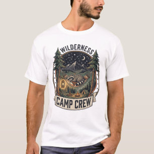 Retro-Waschbär-Camping-Hängematte Wilderness Camp T-Shirt