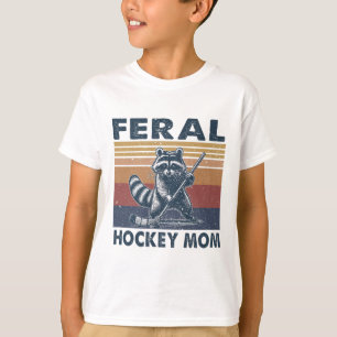 Retro Waschbär Wilder Hockey-Mama Hockey-Spieler M T-Shirt