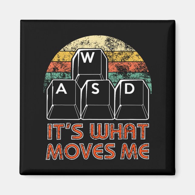 Retro Wasd Gaming Keys Funny Pc Gamer Design  Magnet (Vorne)