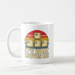 Retro WASD Gaming-Tasten Lustiges PC-Gamer-Design, Kaffeetasse