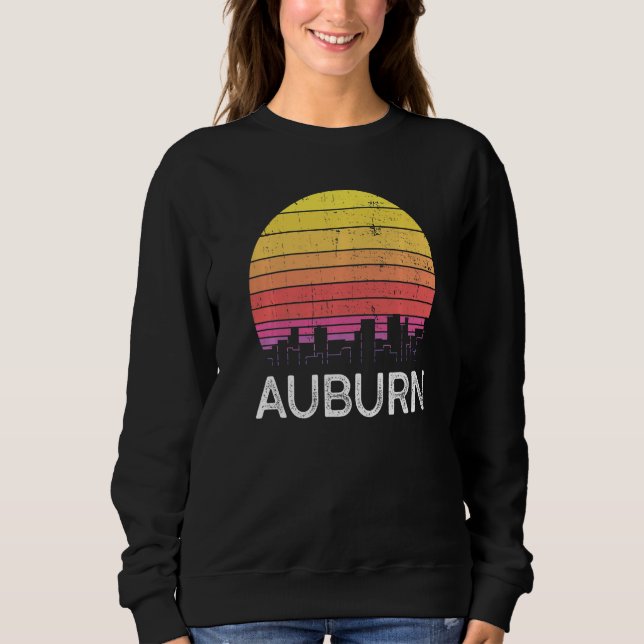Retro Washington Auburn Skyline Vintage Urban Buil Sweatshirt (Vorderseite)