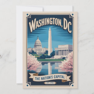 Retro-Washington DC, die Hauptstadt der Nation im Feiertagskarte