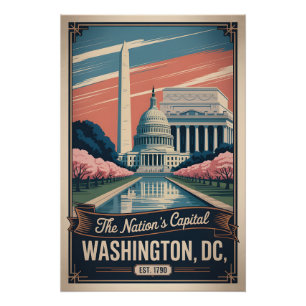 Retro-Washington DC, die Hauptstadt der Nation im Poster