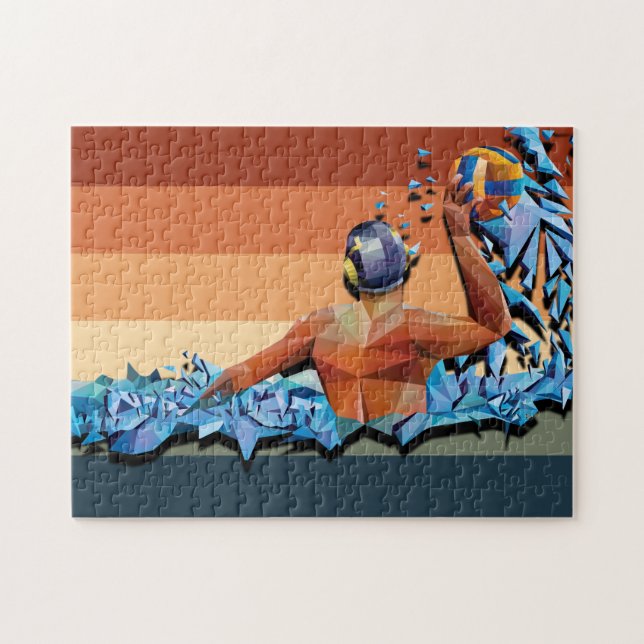 Retro-Wasserballspieler (Horizontal)
