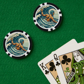 Retro-Wasserballspieler Poker-Chips Pokerchips