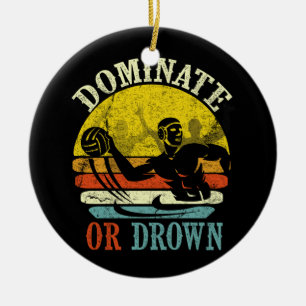 Retro Water Polo Dominate oder Droge Keramik Ornament