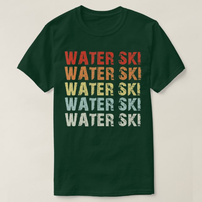 Retro Water Skipiste Geschenk Wasserski Liebe Skip T-Shirt (Design vorne)
