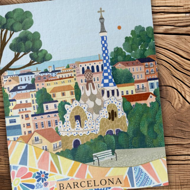 Retro Watercolor Barcelona Spain Travel  (Von Creator hochgeladen)