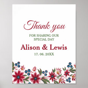 Retro Watercolor Florals Poster
