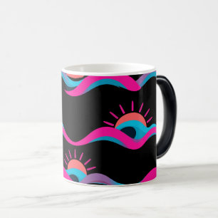 Retro-Wave-Becherdesign – 80er geometrische Sonne  Verwandlungstasse