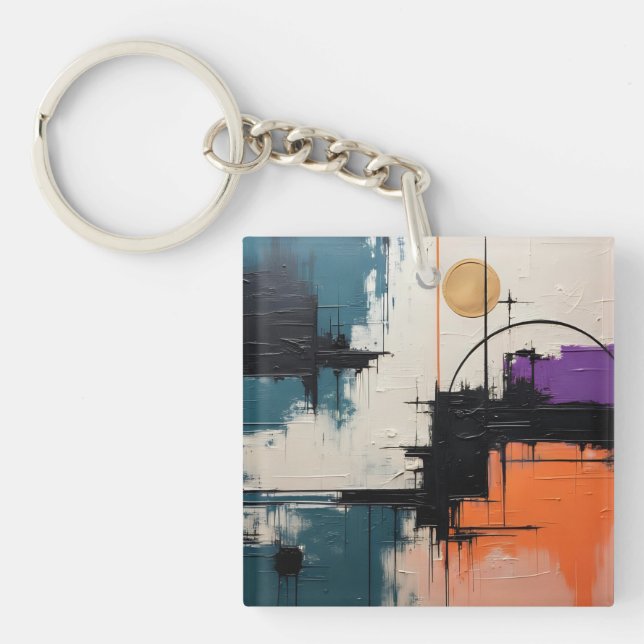 Retro Wave Design 03 - Porte - clé (Devant)