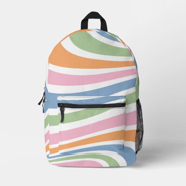 Retro-Wave-Design Bedruckter Rucksack (Vorderseite)