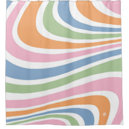 Retro-Wave-Design Duschvorhang