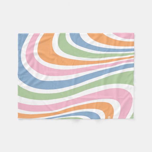 Retro-Wave-Design Fleecedecke (Vorderseite (Horizontal))