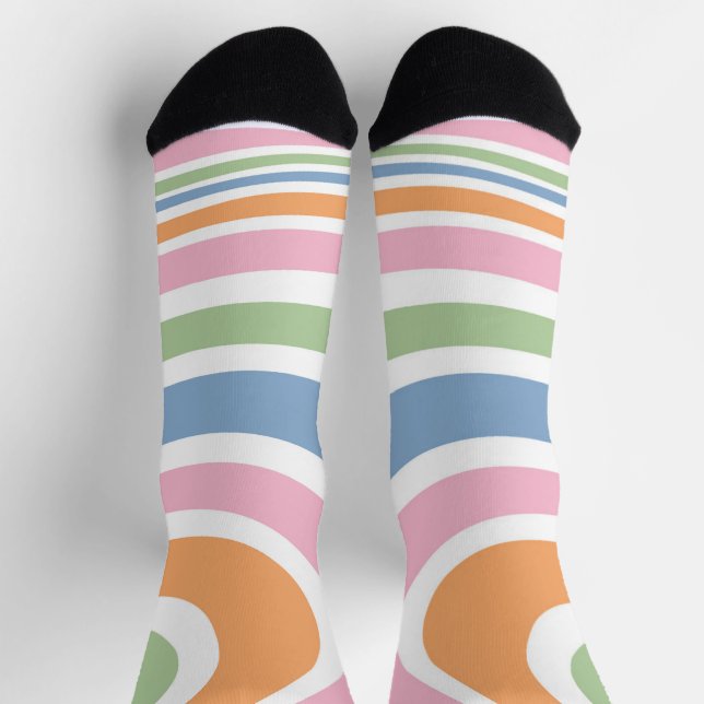 Retro-Wave-Design Socken (Oben)
