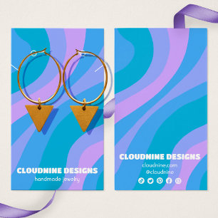 Retro Wave Earring Necklace Juwelier Display Card