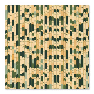 Retro Wave Muster in Earthy Green und Beige Tapete