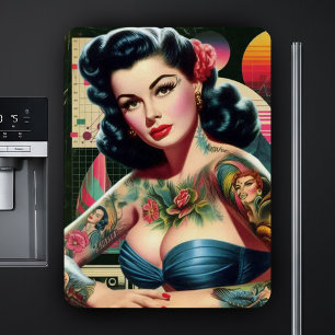 Retro-Wave-Pin-up der 80er Jahre Magnet
