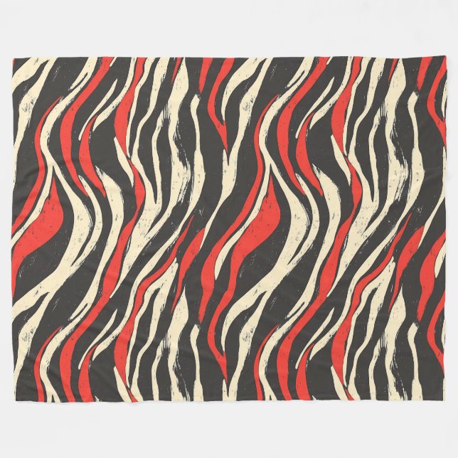 Retro Wave Stripes Wrapping Paper Fleecedecke (Vorderseite (Horizontal))