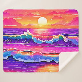 Retro Wave Sunset Serenity Sherpadecke