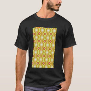 RETRO WAVE UND CIRCLE PATTERN YELLOW PEACH DER 196 T-Shirt