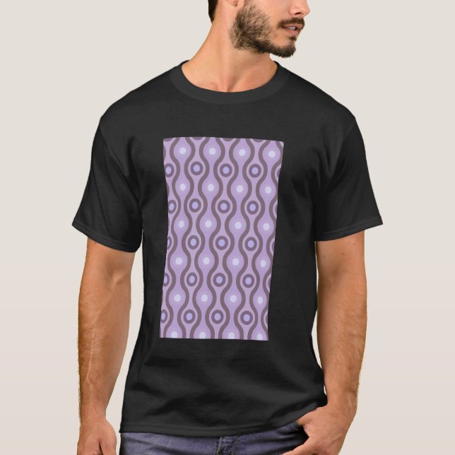 RETRO-WAVE- UND KREISPATTER-LAVENDER DER 1960er Ja T-Shirt (Vorderseite)