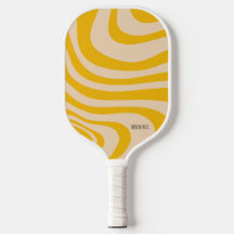 Retro Wave White and Yellow Modern Monogram