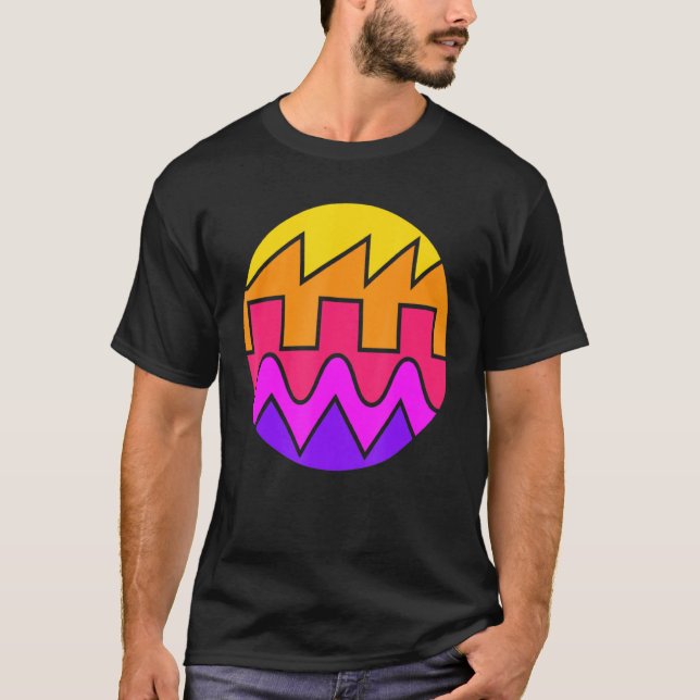 Retro Waveform Synthesizer Sound Wave Electronic M T-Shirt (Vorderseite)