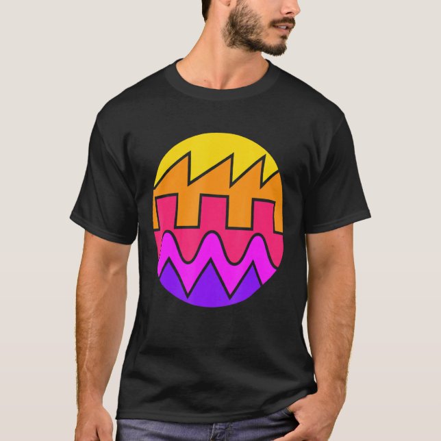 Retro Waveform Synthesizer Sound Wave Electronic M T-Shirt (Vorderseite)