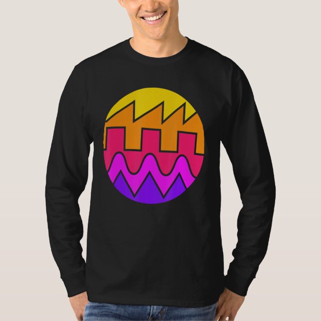 Retro Waveform Synthesizer Sound Wave Electronic M T-Shirt (Vorderseite)