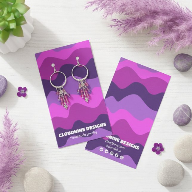 Retro Waves Earring Necklace Juwelier Display Card (Purple Retro Waves Earring Necklace Jewelry Display Card
)