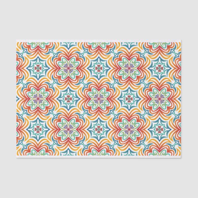 Retro Wavy Abstrakt Pattern Decoupage Seidenpapier (Vorderseite)