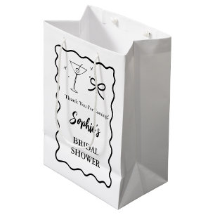 Retro Wavy Brautparty Geschenktasche - Martini-Gla Mittlere Geschenktüte