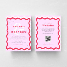 Retro Wavy Frame QR Code 70er Ampersand Hochzeit
