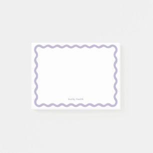 Retro Wavy Lavender Modernes Personalisiertes Gesc Post-it Klebezettel